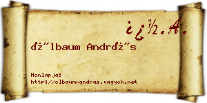 Ölbaum András névjegykártya
